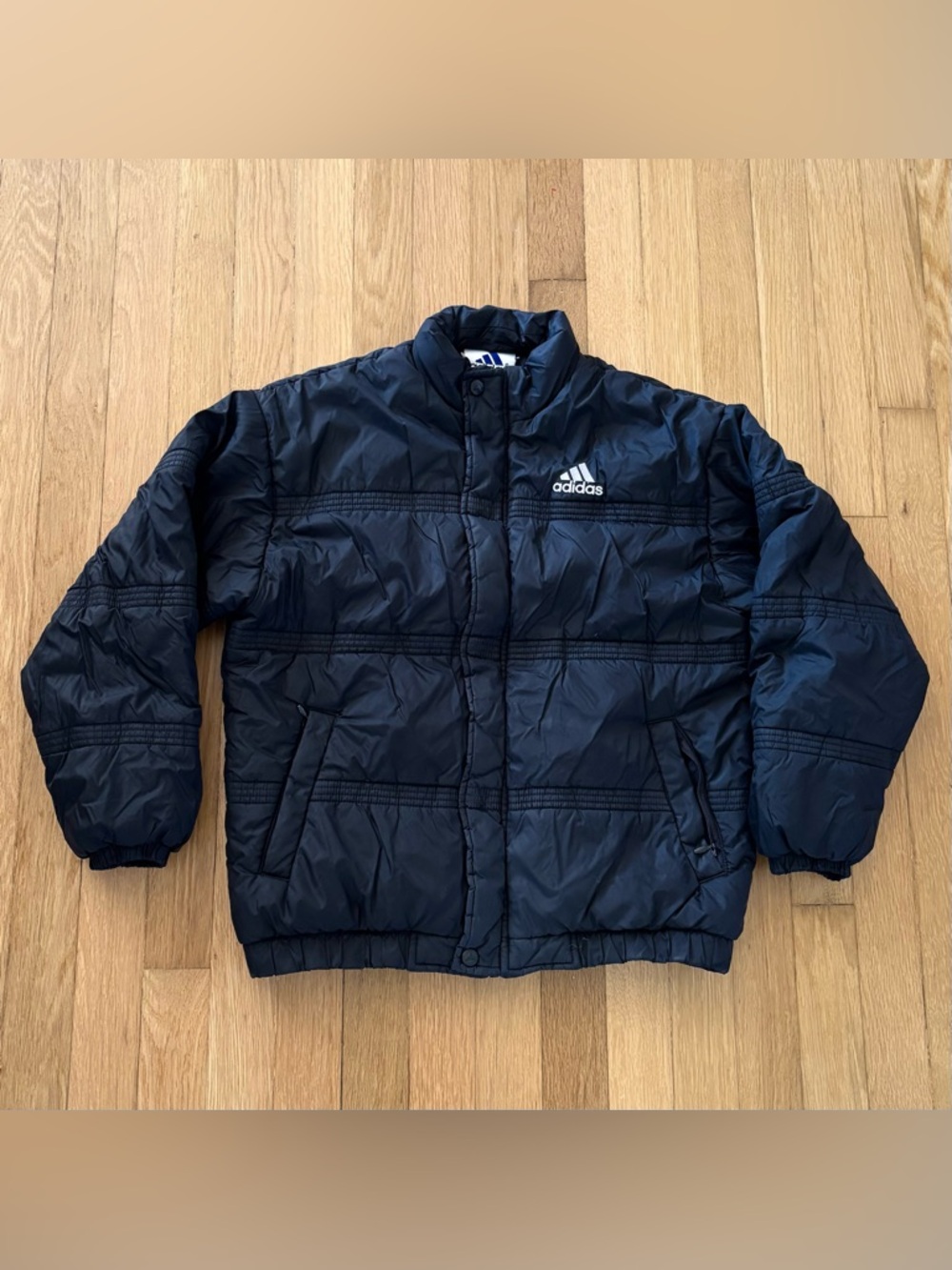 Vintage 2000s Adidas Puffer Jacket Women’s Medium Black Y2K *Read